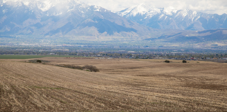 A view of the land which Olympia Hills will be built on looking from Utah state road 111 southeast toward Herriman.