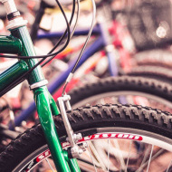 Bicycle front tire upclose