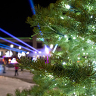 Laser show on Herriman City Hall during the Night Of Lights event