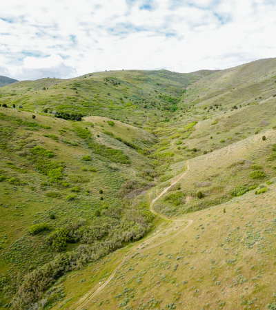 Wide Aerial  Shot of Herriman trails