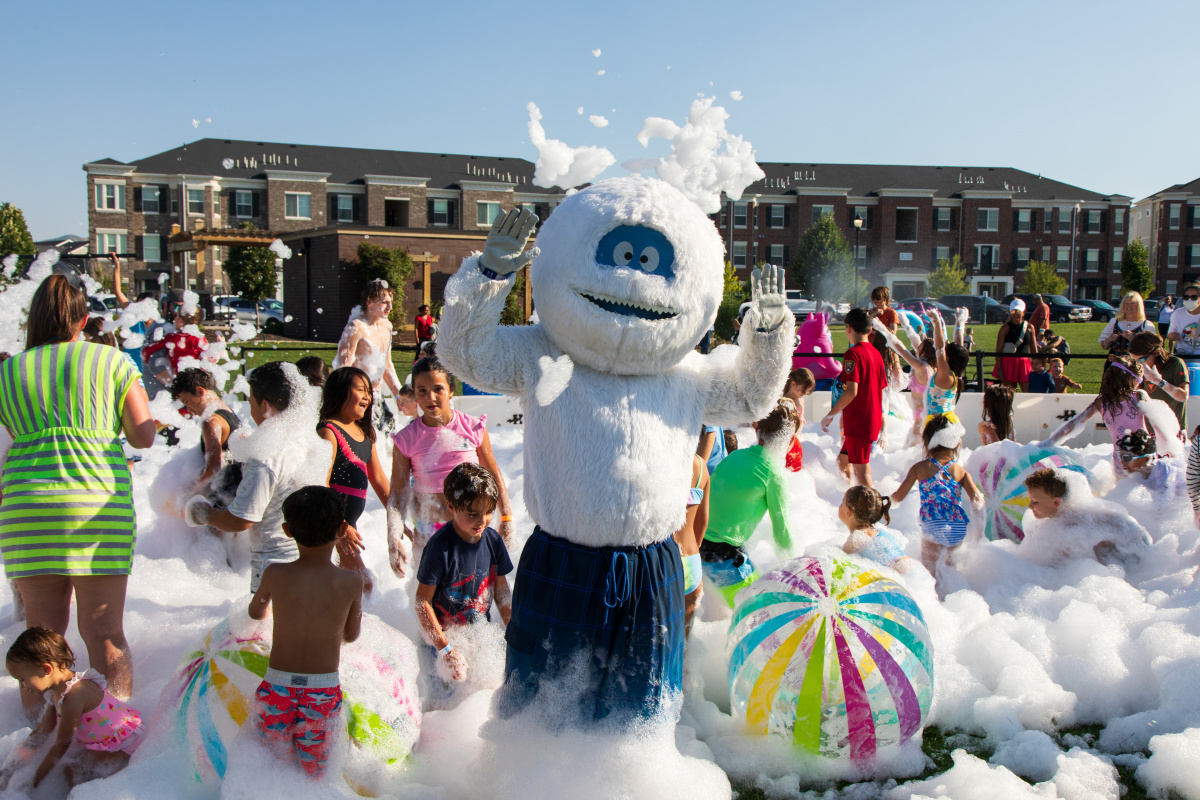 Herriman Yeti at a past foam party
