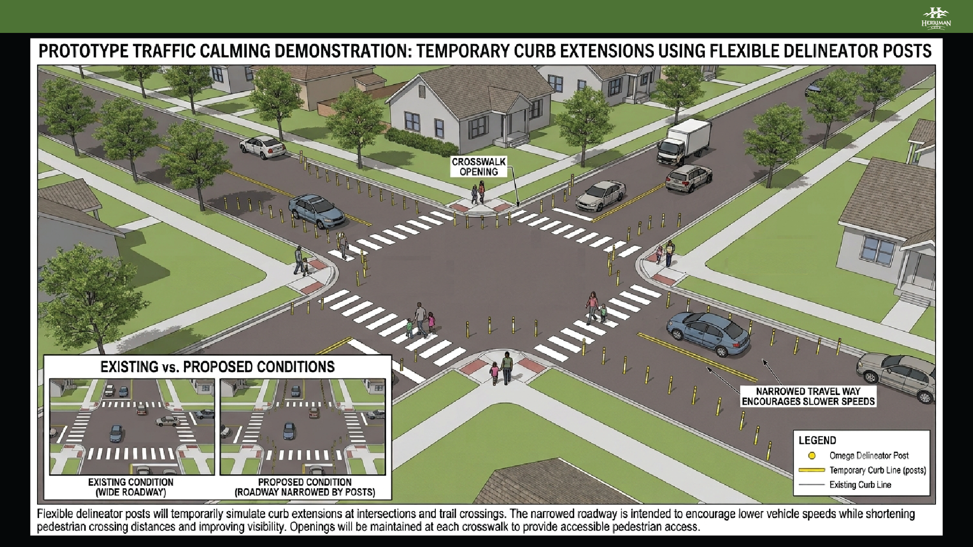 Map showing the proposed Emmeline Drive Traffic Improvements